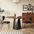 Table à manger ronde Noailles 150cm en bois massif finition noyer pour 8 personnes
