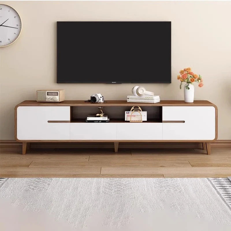 Meuble TV rétro glamour Marzio 160-200cm style mid-century en bois premium scandinave