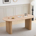 Table à manger ovale moderne Luce 180x90cm texture bois MDF pour 6 personnes
