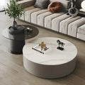 Table basse gigogne ronde Élysée modulable en bois naturel style minimaliste
