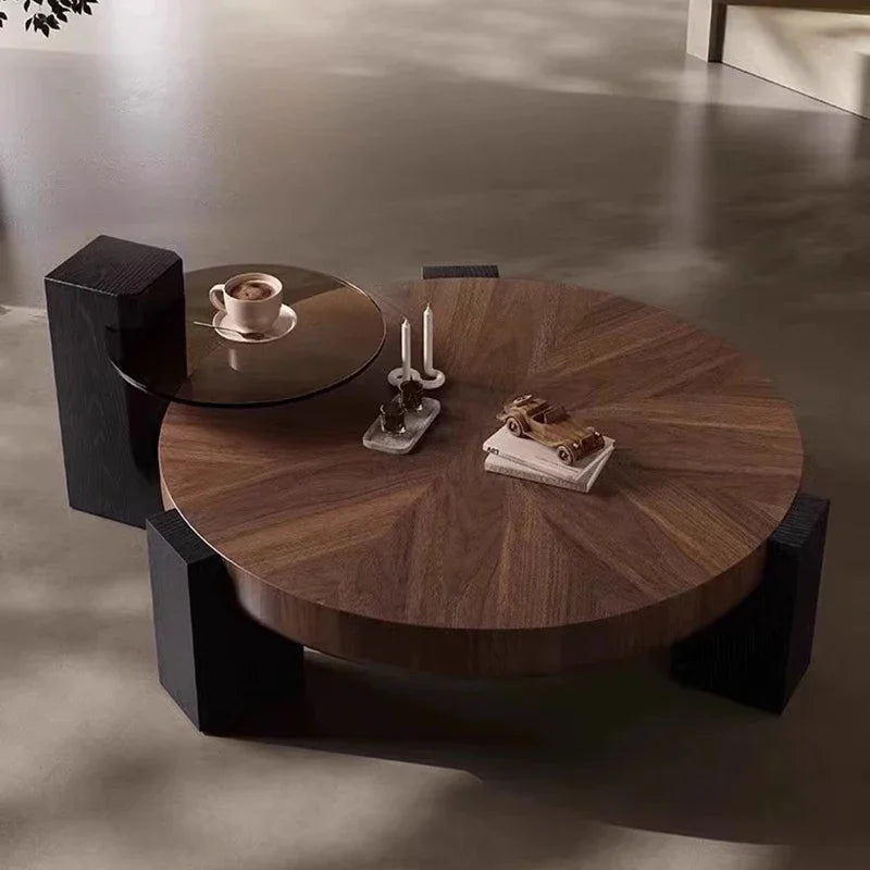 Table basse carrée nordique Montaro 100cm design original en bois style scandinave